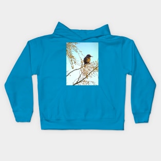 Wren on a Winter Branch Kids Hoodie